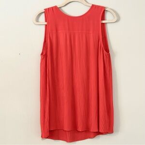 Michael Kors Pleated Tank Top Coral Sleeveless Blouse M